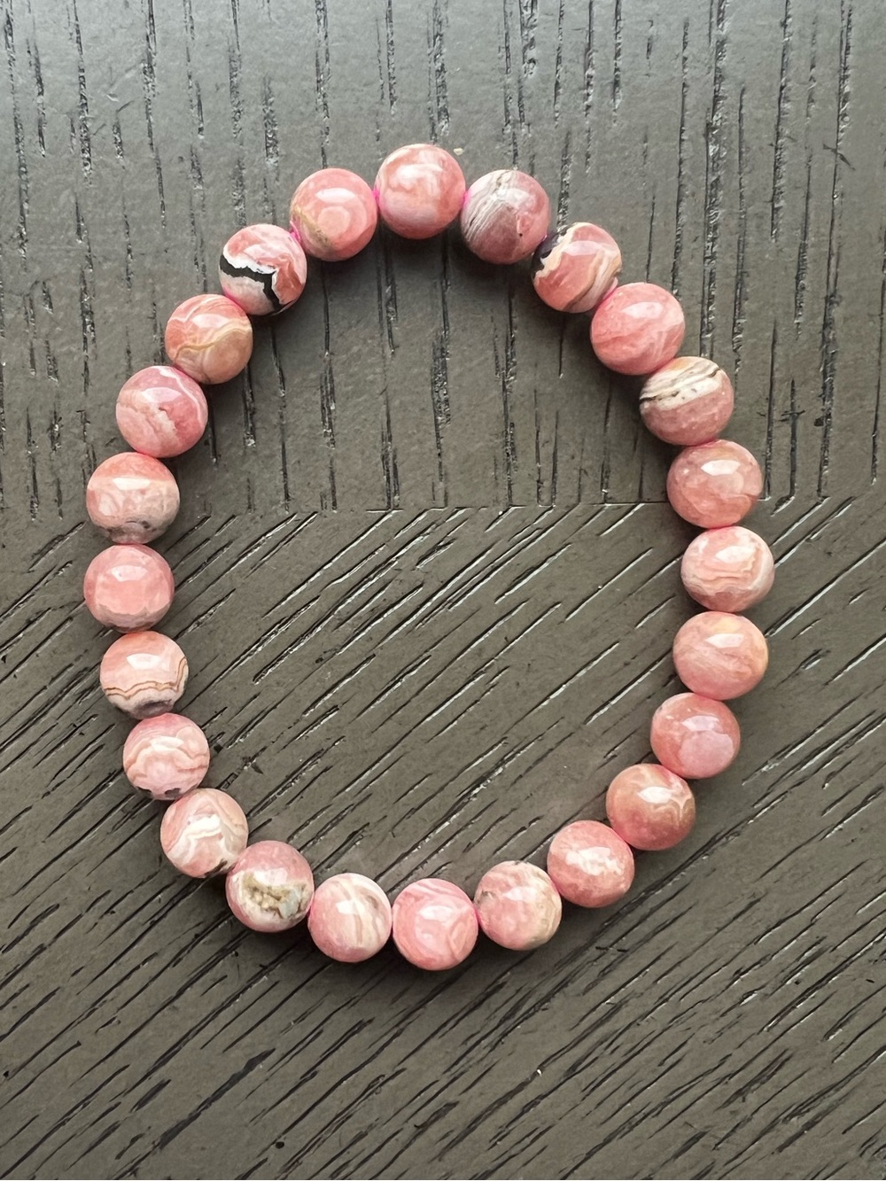Rhodochrosite bracelet 7mm SIZE 6.5’